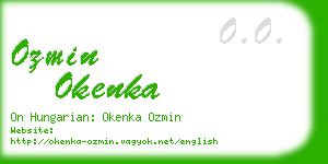 ozmin okenka business card